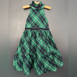 Janie and Jack Girl’s Green Plaid Halter Dress
